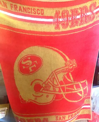 Vintage San Marcos San Francisco 49ers 47”x63” Blanket NFL Football RARE 