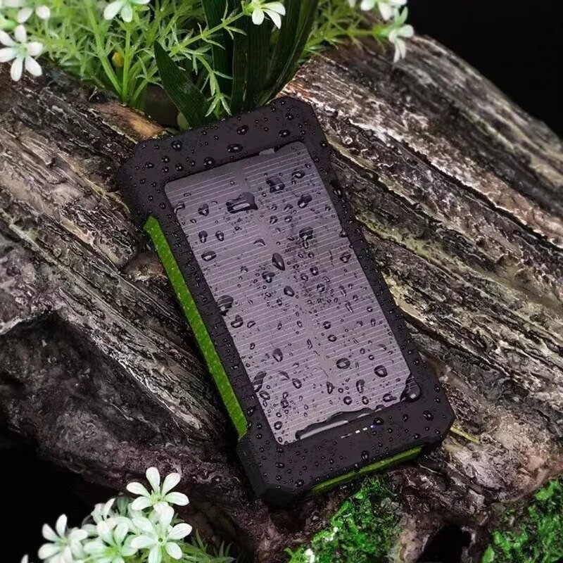 Batterie Externe Solaire 6000mAh Antichoc - Chargeur Rapide et Étanche avec Lampe