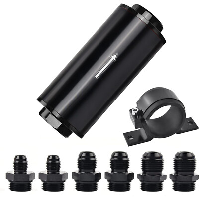 Universal 6AN 8AN 10AN Inline Fuel Filter 10 Micron Cleanable 50MM Aluminum