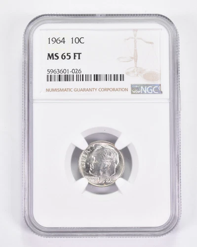 MS65 FT 1964 Roosevelt Dime - Graded NGC Toned! *9029