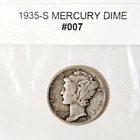 1935-S Mercury US Dime 90% Silver Circulated Collectible Free Shipping