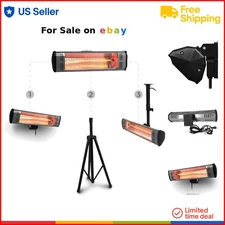 Infrared Heater Carbon Fiber 1500W Indoor Outdoor Garage Patio Tripod Remote