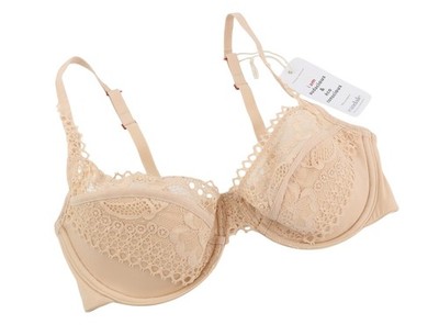SCANDALE Le Balconet 1/2 Spacer Sensual-Nude A14 Damen BH 85C Guipure Schnürsenkel *