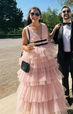 True Decadence Womens Pink Maxi Dress V-Neck RRP £135