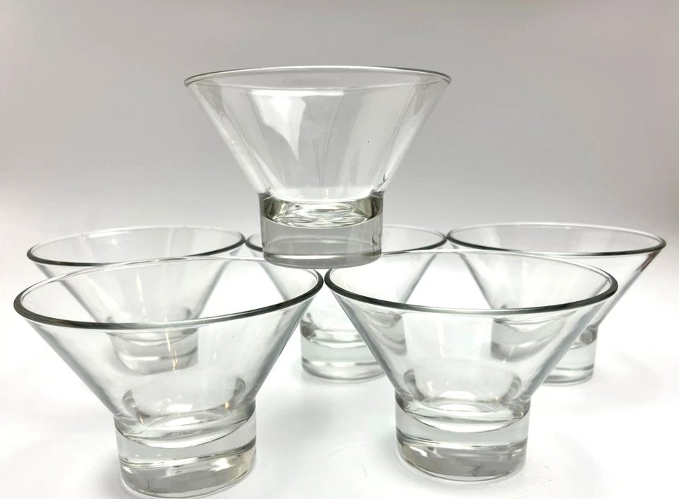 Bormioli Rocco Utopia Ellipse Glass Dessert Bowls Unused Set of 6 13cm W x 9cm H - Image 2 of 4