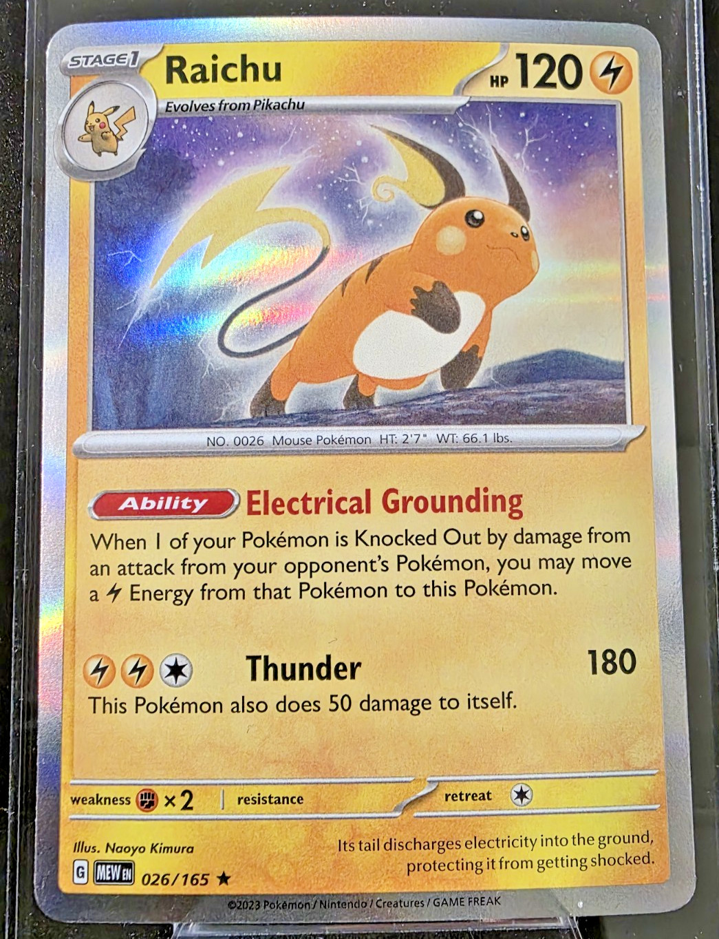 Raichu Rare SV: Scarlet & Violet 151 26/165 NM Pokemon TCG