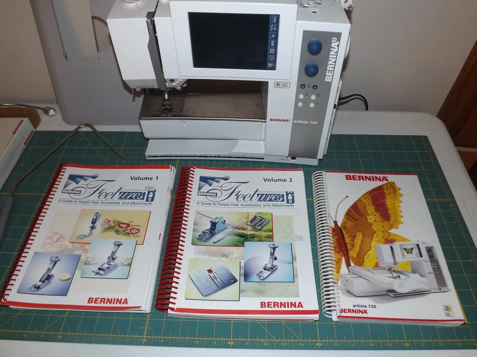 Bernina 730e Sew & Emb Machine , Low Hrs, Ex, Cond. 2 feetures books & Lots Acc - Image 3 of 4
