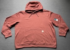 Image of Carhartt Force Hoodie Mens 4XL Red Relaxed Fit Logo Sleeve Work Sweatshirt NWT