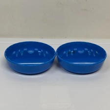 Lot of 2 Vintage GES-LINE 331 Melamine Mid Century Retro Ashtray Blue USA FLAWS