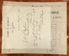 John W Myers Ohio Stoneware 1882 Letterhead Mogadore Signed