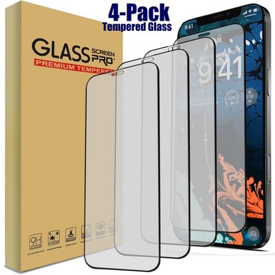 4x Full Cover Clear Tempered Glass Screen Protectors Film For iPhone X XR XS Max