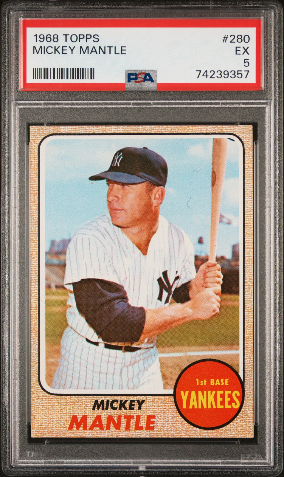 1968 Topps Mickey Mantle #280 PSA 5 view 1