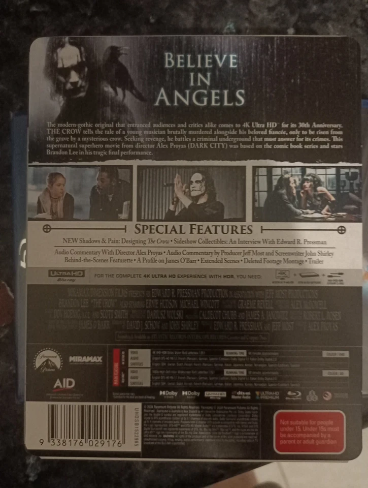 NEW The Crow 1994 4K Bluray Steelbook UHD HDR Action Limited Edition Brandon Lee - Image 2 of 2