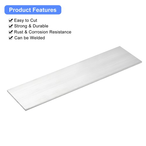 2pcs Aluminum Flat Bar Brushed Finish Trim Strips Sheet 12"x4"x1/8" - Picture 5 of 6