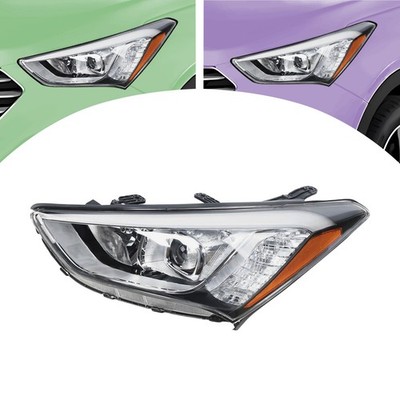 Front, Left For 13-16 Santa Fe GLS/SE/Limited Headlight Halogen Light W/ LED DRL