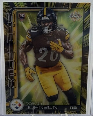 Kaleb Johnson 2025 Topps Chrome Radiating Rookie Case Hit SSP Color Match  