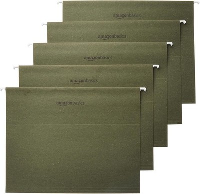 Amazon Basics Hanging Organizer File Folders for Efficient Filing, Sturdy, Adjus
