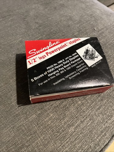 (5) Swingline 1/2" Legs PowerPoint Staples 1000/Box Up No. 1000-8 UPC # 35008 - Bild 4 von 4