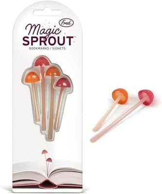 Genuine Fred Magic Sprout Mini-Pilz-Lesezeichen, 4 Stück, zwei Größen und Fa