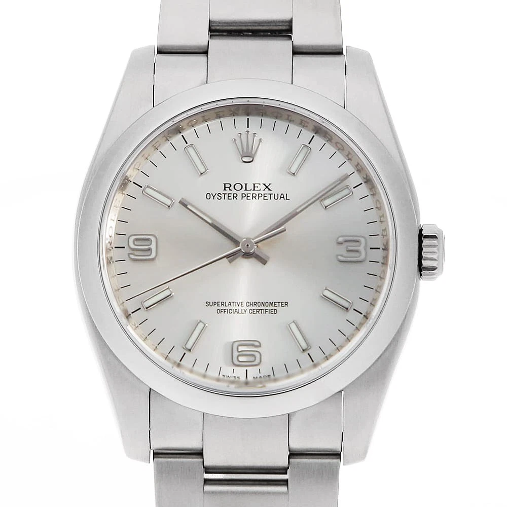 Rolex — ROLEX Oyster perpetual 116000 Silver 369 white bar M Number second hand mens