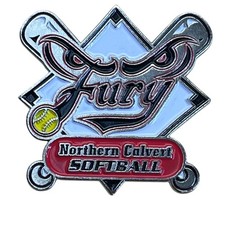 Northern Calvert Fury Softball Team Lapel Pin With Dual Clutch Backing By Metro