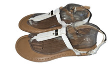 NUEVO TOMMY HILFIGER Mujer Blanco TWLANDMARK Sandalias Tanga Talla 11 M $79 Minorista