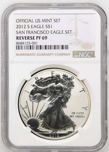 2012 S Reverse Proof American Silver Eagle NGC REVERSE PF69 - A343