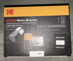 KODAK Memo Shot Era Instant Camera Photo Printer Bundle White + 10 Paper Rolls