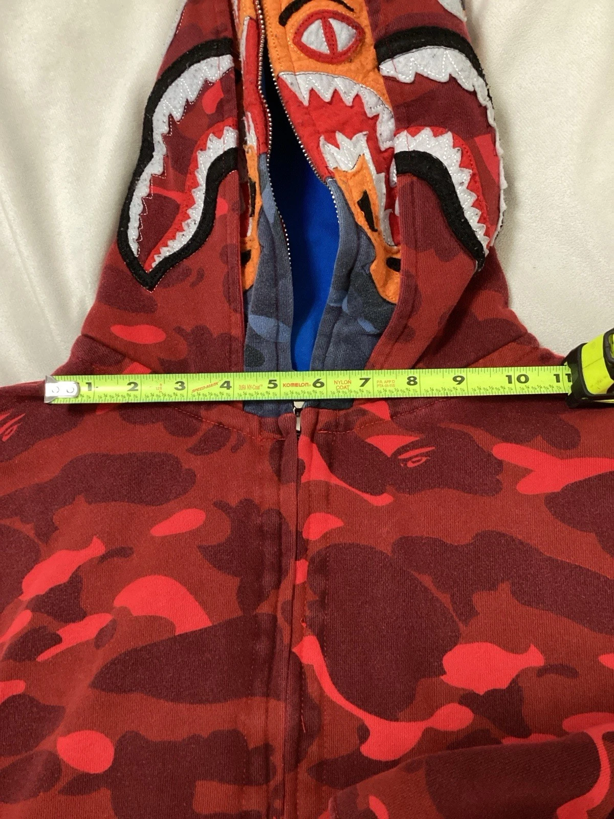 A Bathing Ape Double Hood Red Camo Zip Jacket image 1