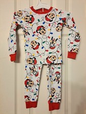 2 SetsOf Boys Carters Pajamas Sz 5 Micky Minnie Christmas & Blue Robots Transit 