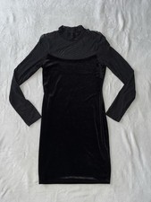 Fashion Nova Velvet Mini Dress Women’s Black Medium Long Sleeve Pullover