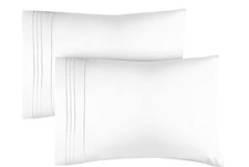 Pillowcase Set of 2 Hotel Quality Ultra Soft Pillow Covers CGK Linens White NEW