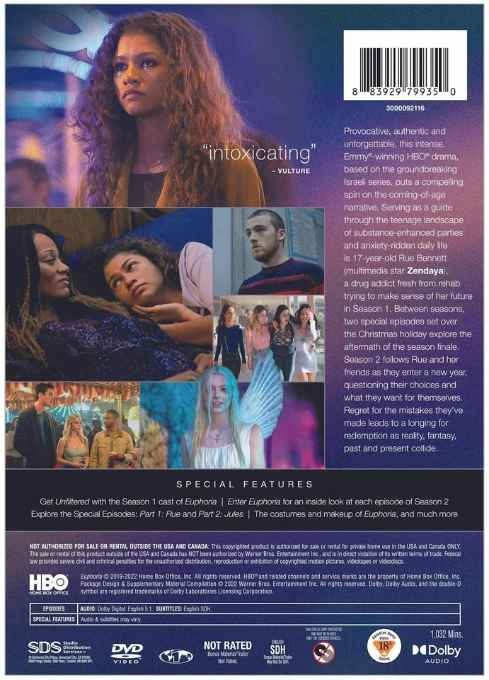 Euphoria Seasons 1 & 2 DVD Zendaya NEW - Image 4 of 4