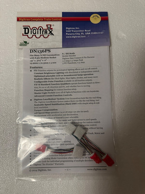 Digitrax DN136PS Series 6 Control Decoder for N & HO 8-Pin Medium Plug 3 Pack