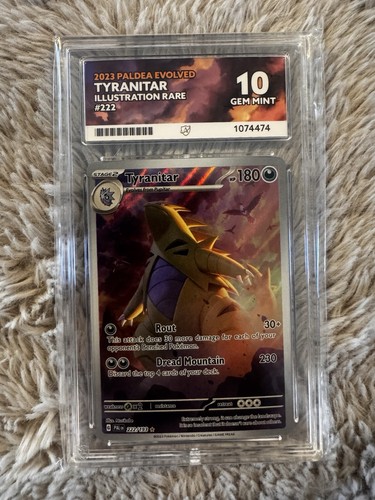Pokémon TCG Tyranitar Holo Card Scarlet & Violet Paldea Evolved 222/193 Ace 10