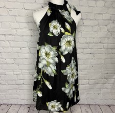 FAB’RIK Black Floral Halter Dress Small