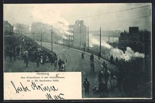 Postcard Hamburg-St. Pauli, giant fire in Hafenstrasse, 28. & 29 September 1900 