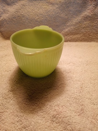 Zuccheriera vintage in giadeite Fire King vetro a coste verde (made in US #20) - Foto 2 di 7