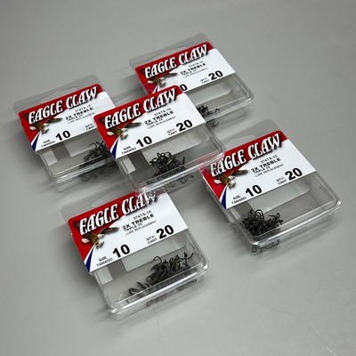 EAGLE CLAW (5 PACK) Curved Point 2X Treble Lure Repla Bronze #10 20 pc 374TS-10