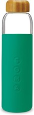 Soma Glass Water Bottle with Silicone Sleeve, BPA-Free, Emerald, 17oz