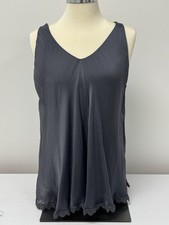 Made In Italy Charcoal Tank Top 100 Silk One Size
