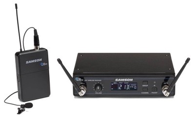 Samson 99 Präsentation kabelloses Mikrofonsystem + Lavaliermikrofon und 300 Fuß Reichweite