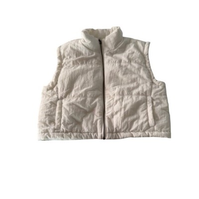 Thread & Supply Ivory Puffer Vest Full Zip Quilted Sleeveless Jacket size M
