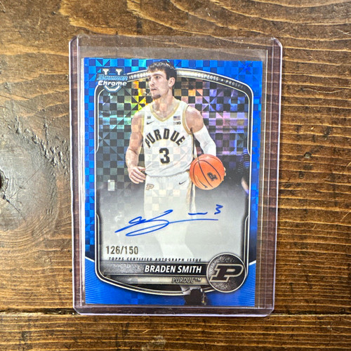 Topps 2025-26 Bowman Chrome Braden Smith CPA-BM Blue Refractor Auto /150