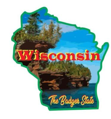 #ad Wisconsin Sticker Decal $1.40