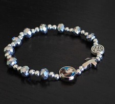 Bracciale elastico, con Immagine  di Padre Pio,  effetto cristallo.
