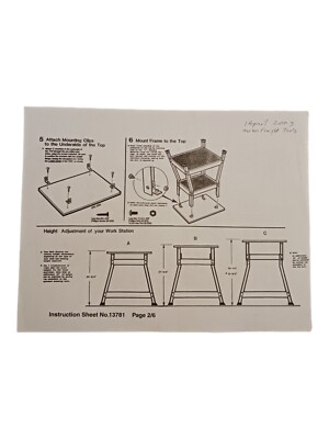 HIRSH INDUSTRIES Model TWSTA1P WIHX000NC Work Station Owners Guide ...