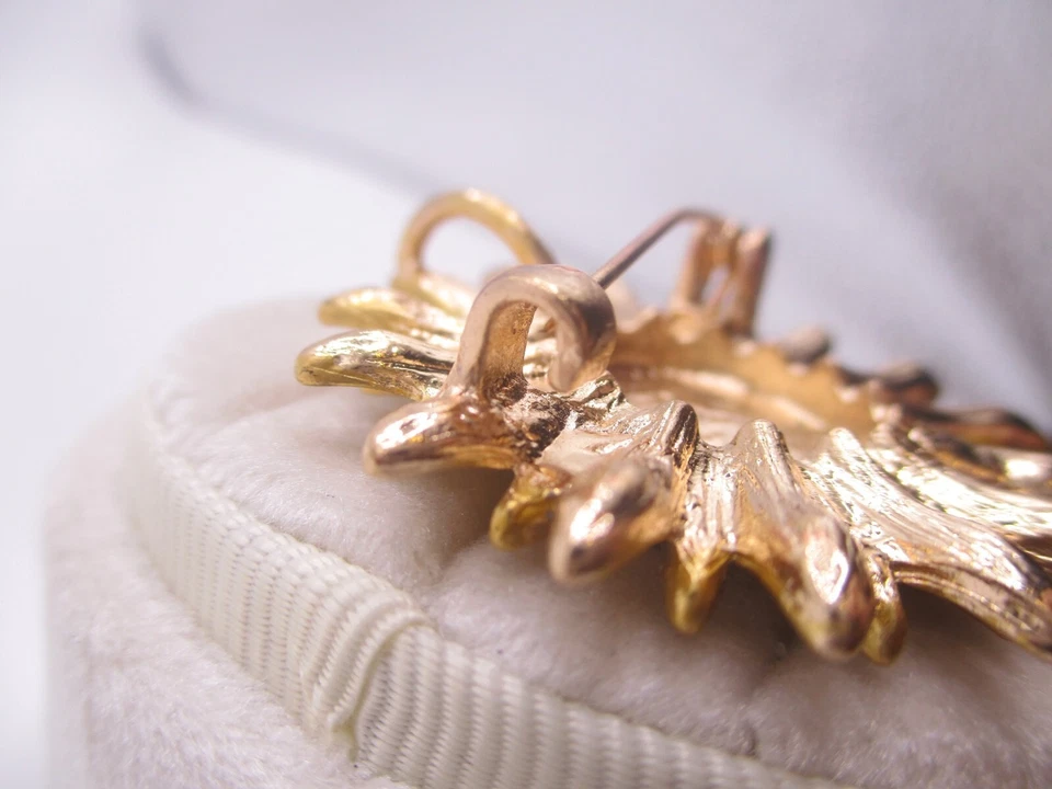 yellow sunflower flower rhinestone brown gold tone brooch pin pendant 0023 - Image 4 of 4