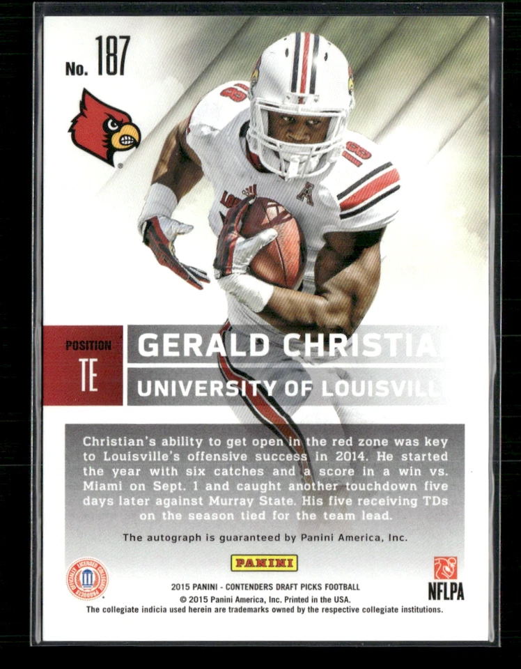 Gerald Christian 2015 Contenders Draft Picks Bowl Ticket Auto 29/99 - Image 2 of 2