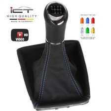 Leder ICT Schaltknauf Sack für Opel Astra H GTC kein OPC blaue Naht 6-gang D56